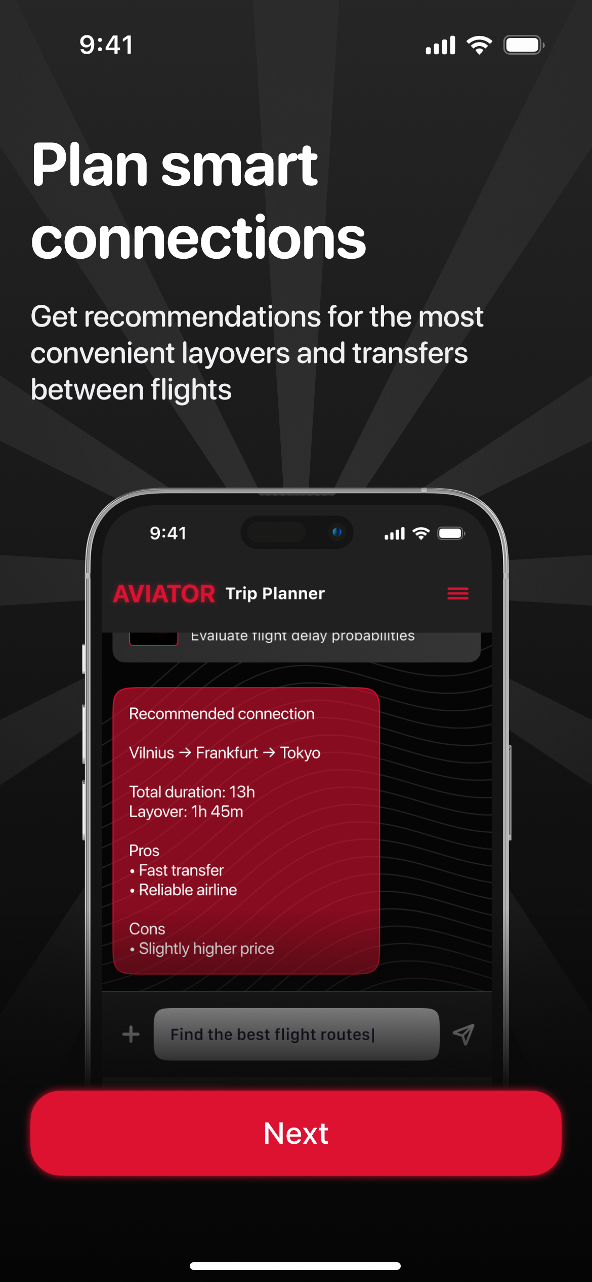 App screenshot — risk ratings